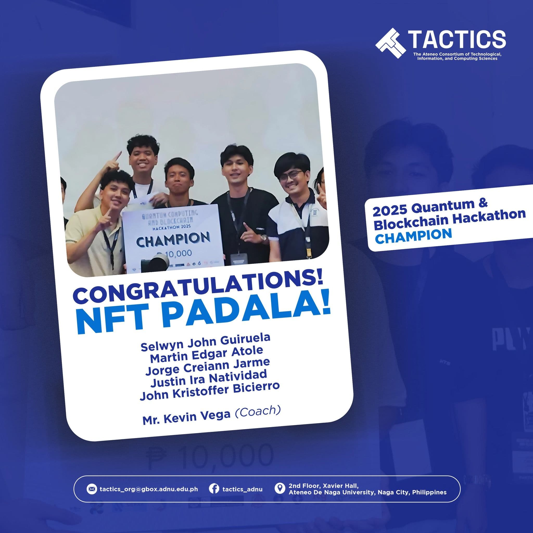 NFTPadala crowned champions at 2025 Quantum & Blockchain Hackathon